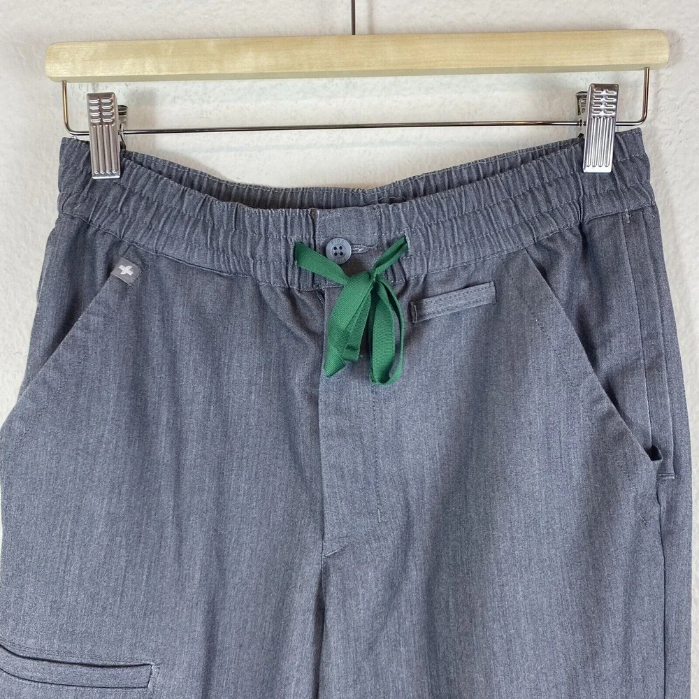 Figs Men's XSmall Tansen Jogger Scrub pants Gray Drawstring waistband Zipper Fly